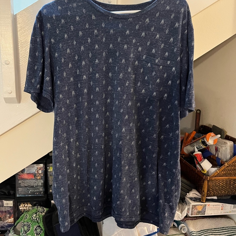 Men's Navy Blue Patterned Shirt